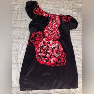 One shoulder shirt/mini skirt